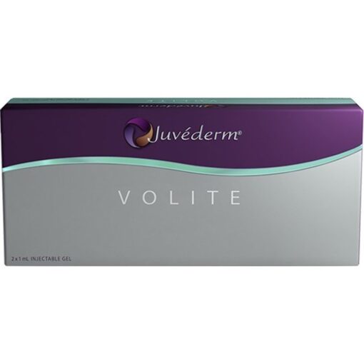 Juvederm VOLITE packaging featuring premium syringes for skin hydration and radiance.