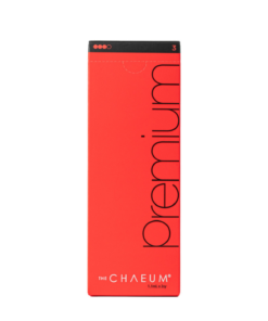 CHAEUM Premium 3 packaging featuring high-purity hyaluronic acid for precise facial contouring.