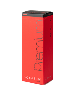 CHAEUM Premium 4 packaging featuring high-purity hyaluronic acid for advanced facial contouring.