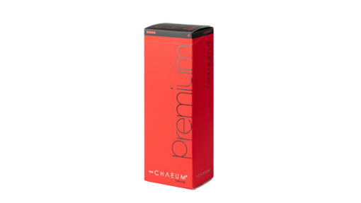 CHAEUM Premium 4 packaging featuring high-purity hyaluronic acid for advanced facial contouring.