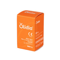 Olidia collagen stimulator vial with PLLA formula for skin rejuvenation.