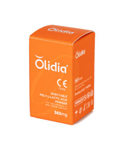 Olidia collagen stimulator vial with PLLA formula for skin rejuvenation.