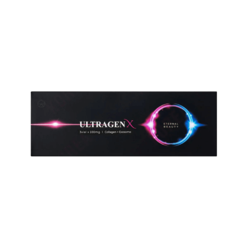 Ultragen X packaging showcasing premium mesotherapy vials for skin rejuvenation.